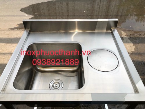 Chậu rửa công nghiệp kèm lỗ xả rác